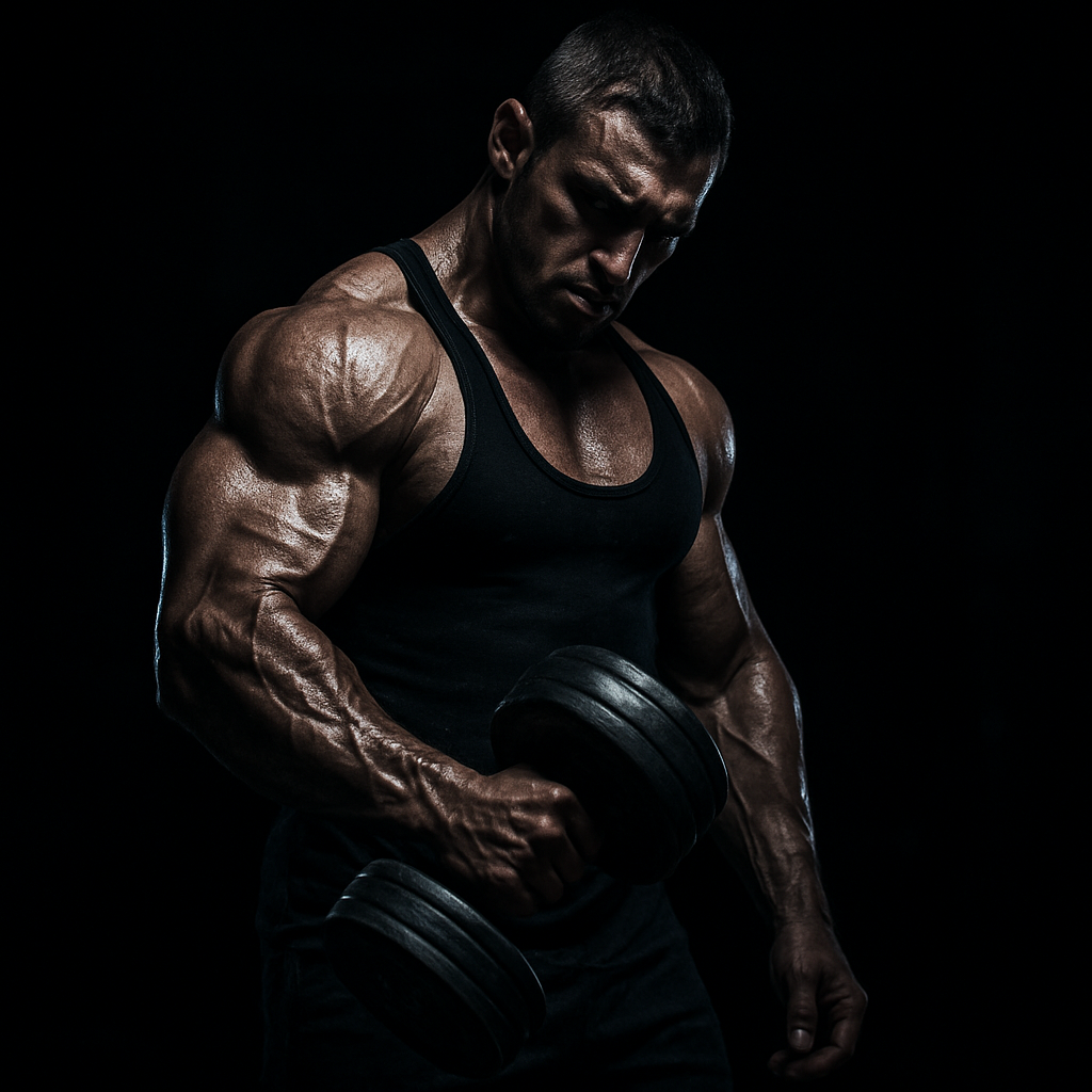 Athlete training to build muscle